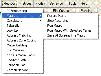 Methods menu