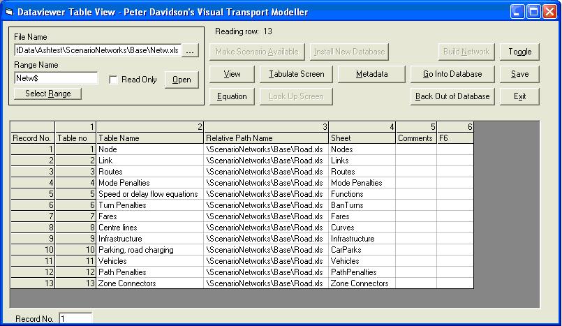 Netw.xls viewied in the Dataviewer