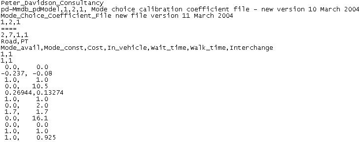 Coefficient file