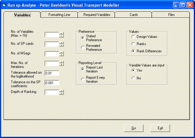 Run sp-Analyse form