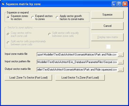 Squeeze/expand matrix form